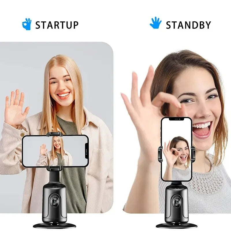 360° Smart Face Tracking Tripod – Auto Gimbal for Vlogging